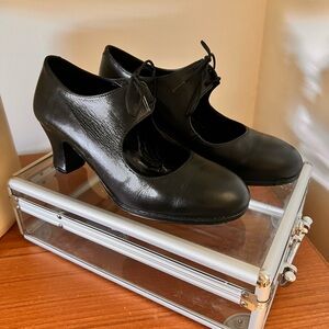 Flamenco Leather shoes Custom Handmade Lace Up Black like new